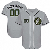 Astros Gray Customized Green Logo Flexbase New Design Jersey,baseball caps,new era cap wholesale,wholesale hats